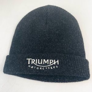 NWOT 100% Wool Lucky Brand Triumph Motorcycle Beanie Hat